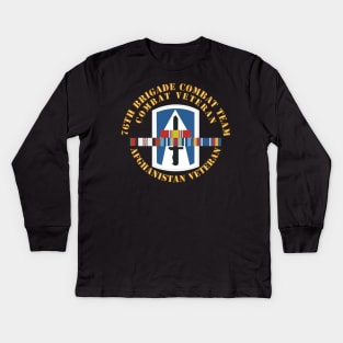 76th Brigade Combat Team w Afghan SVC Ribbons X 300 Kids Long Sleeve T-Shirt